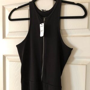 Express Black Zip Bodysuit NWT